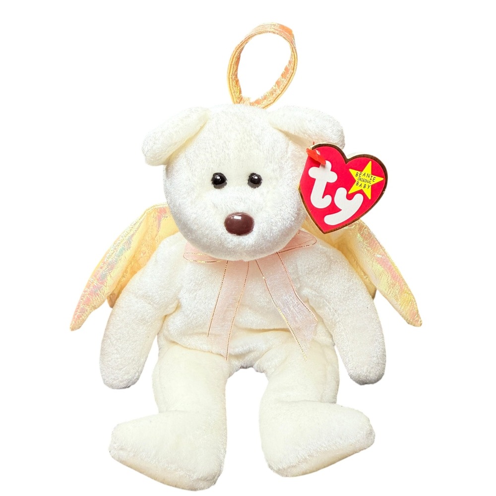 Ty Beanie Baby Collection Halo‎ Angel Bear Brown Nose Errors Unique Rare Vintage